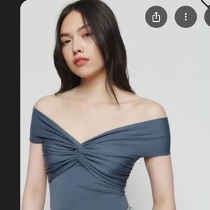 reformation ezlynn knit top flint